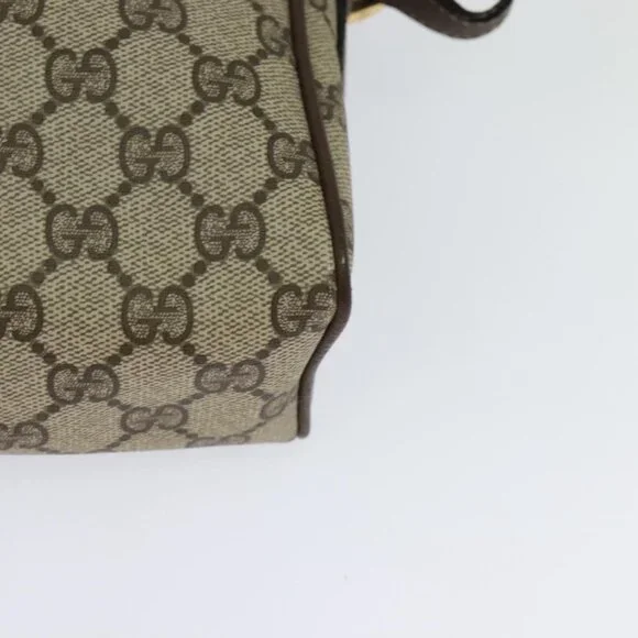 Authentic GUCCI GG Supreme Web Sherry Line Bag PVC Beige Red 001 56 0852